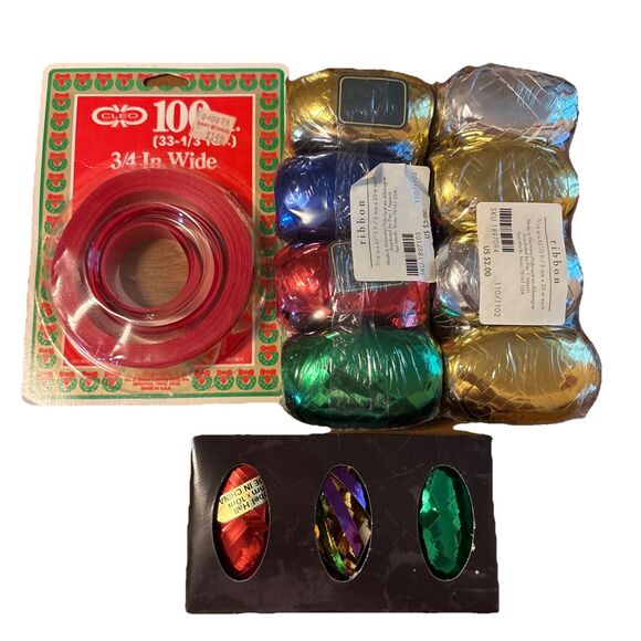 Lot Of 8 Rolls Metallic Curling Ribbon SEALED Plus 2 Partial Packs As Pictured - Picture 1 of 9
